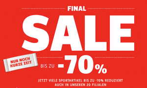 Bild von Final Sale bei Sportscheck.de: Bis zu 70% Rabatt + Versandfrei mit Code: FIT2016