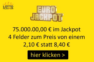 Bild von 75 Mio.€ im Eurojackpot! 4 Tipps für nur 2,10€ statt 8,40€!