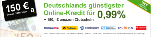 Bild von 150€ Amazon.de Gutschein* für jeden Kreditabschluss von Deutschlands günstigstem Online-Kredit ( Bereits ab 1000€ Kreditsumme )