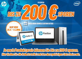 Bild von Bis zu 200€ auf Produkte von HP (bis zum 01.05.2016)
