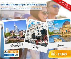 Produktbild von A&O Hotelgutschein: 19 Städte Deiner Wahl 2ÜN für 2 Personen inkl. Frühstück