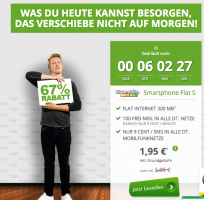 Bild von [Modeo] nur noch bis 16 Uhr!!! Telekom-Netz 100 Freiminuten + 300 MB für 1,95 € / Monat statt 5,95€/Monat! TOP!!