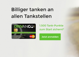 Bild von [Drivango] an jeder Tankstelle 5Ct/l mit kostenlose Kreditkarte sparen + 15€ Startguthaben