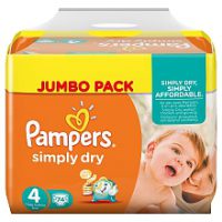 Bild von [ToysRus] Pampers Windeln, verschiedene Größen 50% reduziert, z.B. Simply Dry Jumbo Box (74 Stück) für 13,79€ statt 31,59€