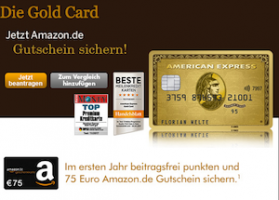 Produktbild von American Express Gold Card kostenfrei + 75€ Amazon.de Gutschein