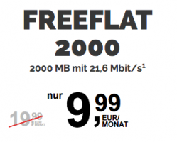 Produktbild von Freeflat 2000 = Dauerhaft günstig + D-Netz + Internet, Telefonie, SMS Flat