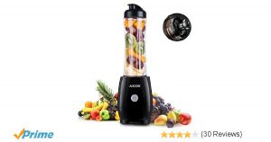 Bild von Smoothie Blender Standmixer mit 600ml Tritan Trinkflasche 300 Watt BPA Frei für 11,96€ statt 25,99€