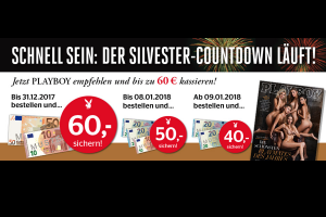 Bild von Playboy Magazin 1 Jahr (12 Ausgaben) für 75€ mit 60€ Verrechnungsscheck