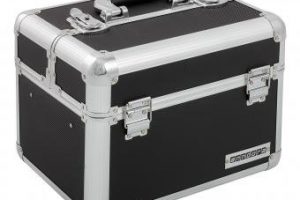 Bild von anndora Kosmetikkoffer XL Beauty Case Aluminium Schwarz abschließbar + Schlüssel – Schwarz