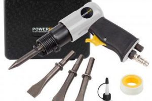 Bild von Powerplus Drucklufthammer 6,2 bar pneumatischer Hammer + 4 Meißel im Koffer