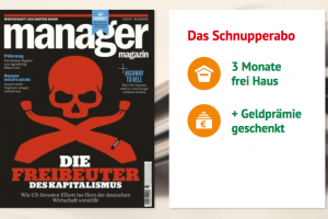 Bild von Bald beendet: 3 Monate Manager Magazin Schnupperabo für effektiv 0€ (27€ zahlen und 27€ Geldprämie als Scheck zurückerhalten!)