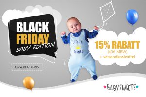 Bild von Zum Black Friday schenken wir Dir 15% Rabatt + gratis Versand auf das gesamte Baby Sweets Sortiment! Code: BLACKFR15