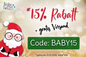 Bild von -15% Rabatt auf Alles! Baby Sweets mit tollen Weihnachtsrabatten! Code: BABY15