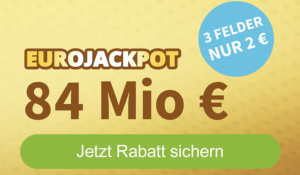Bild von 3 Felder EuroJackpot nur 2€ – 84 Mio. Euro Jackpot