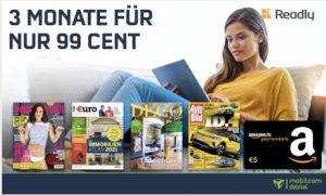 Bild von 3 Monate Readly nur 0,99€ + 5€ Amazon Gutschein