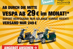 Bild von Vespa fahren schon ab 29 EUR monatlich! Ohne Anzahlung und erst ab dem 7. Monat zahlen!