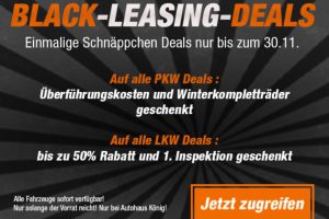Bild von BLACK-LEASING-DEALS: Überführungskosten + Winterkomplettreifen geschenkt! Nur bis zum 30.11.