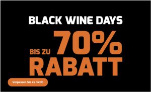 Bild von Black Wine Days bei Weinvorteil mit bis zu 70% Rabatt auf Alles+ 10€ Gutschein