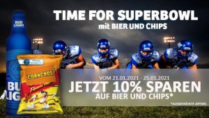 Produktbild von Der Superbowl 2021 steht vor der Tür! -10 % auf ausgewählte Bier Sorten und Chips!