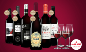 Bild von Vinos Rotwein Paket mit 6 Flaschen + 4 Schott & Zwiesel Gläser gratis nur 29,99€