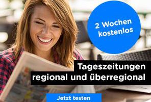 Bild von 2 Wochen kostenlos Tageszeitungen regional oder überregional testen!
