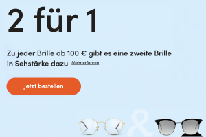 Bild von Da kiekste: 2 für 1 Aktion – Brille (ab 100€) kaufen und zweite in Sehstärke gibts dazu! (Gilt auch für Sonnenbrillen)