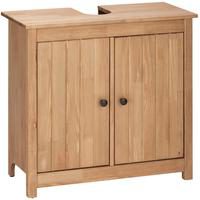 Bild von Home affaire Waschbeckenunterschrank Westa Breite 62 cm, Badezimmerschrank aus Massivholz, Kiefernholz, Metallgriffe natur
