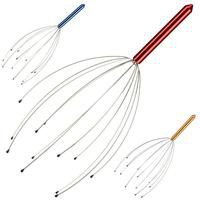 Bild von relaxdays Massagebürste Kopfmassagegerät rot