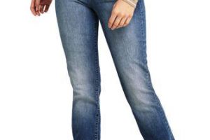 Bild von Curvy Straight Fit Jeans Mid Waist, Damen, Blau, Elasthan, by Lands‘ End