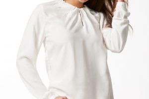 Bild von Walbusch Damen Shirtbluse Falten Drape einfarbig Weiß