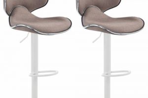Bild von CLP 2er Set Barhocker Las Vegas V2 Stoff-taupe-Weiß