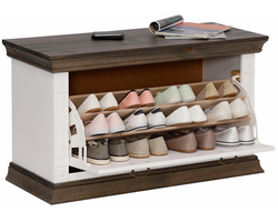 Bild von Schuhbank »Vinales«, 96x55x39 cm (BxHxT), Landhaus-Stil, FSC®-zertifiziert, Home affaire, weiß, Material Kiefer