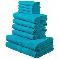Bild von my home Handtuch Set Vanessa (Set, 10-tlg), mit abgesetzter Bordüre blau