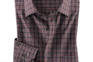 Bild von Walbusch Herren Hemd Easycare Flexmax kariert Karo Anthrazit/Rot