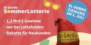 Bild von El Gordo Sommerlotterie Los nur 1€ – 1,2 Mrd. Euro Jackpot – Jedes 3. Los gewinnt