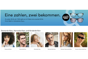 Bild von 2 für 1-Aktion Brillen: So einfach 100€ Rabatt abstauben!