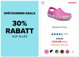 Bild von Crocs Sale – 30% Rabatt auf Alles!
