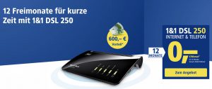 Bild von 1 und 1 DSL Tarife für 12 Monate kostenlos!