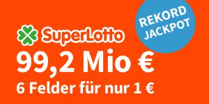 Bild von 6 Felder SuperLotto nur 1€ *99 Millionen Euro Jackpot