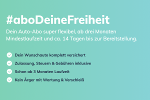 Bild von Dein Auto Abo – ein Preis, alles inkl. Steuer, Versicherung, Wartung ! Jetzt OHNE Startgebühr von 199,-€