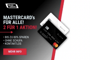 Bild von Black&White Prepaid Mastercard = KEINE MONATSGEBÜHR. KEINE JAHRESGEBÜHR. FÜR IMMER!