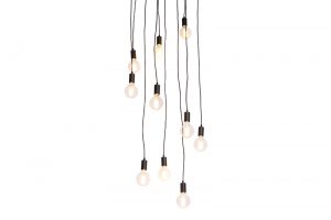 Bild von QAZQA Moderne Hängelampe schwarz 60 cm 10-Licht – Facil
