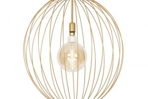 Bild von QAZQA Design Hängelampe gold 70 cm – Wire Dos