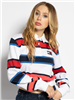 Produktbild von Tommy Hilfiger Langarmpolo in weiss für Damen, S. TJW Striped Rugby polo LS Weiss