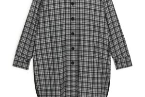 Bild von Arket Hemdblusenkleid aus Flanell Grau/Schwarz