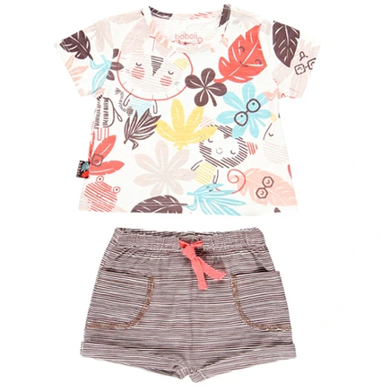 Produktbild von BOBOLI 2-tlg. Set T-Shirt und Shorts Dschungel Ringel
