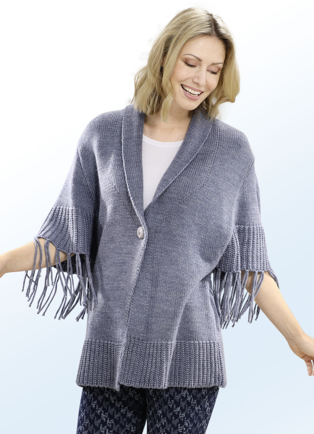 Produktbild von BADER Strickjacke mit Fransenzier