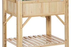 Bild von Outsunny Hochbeet Holz mit 6 Anbauflächen, Pflanztisch & Blumenkasten