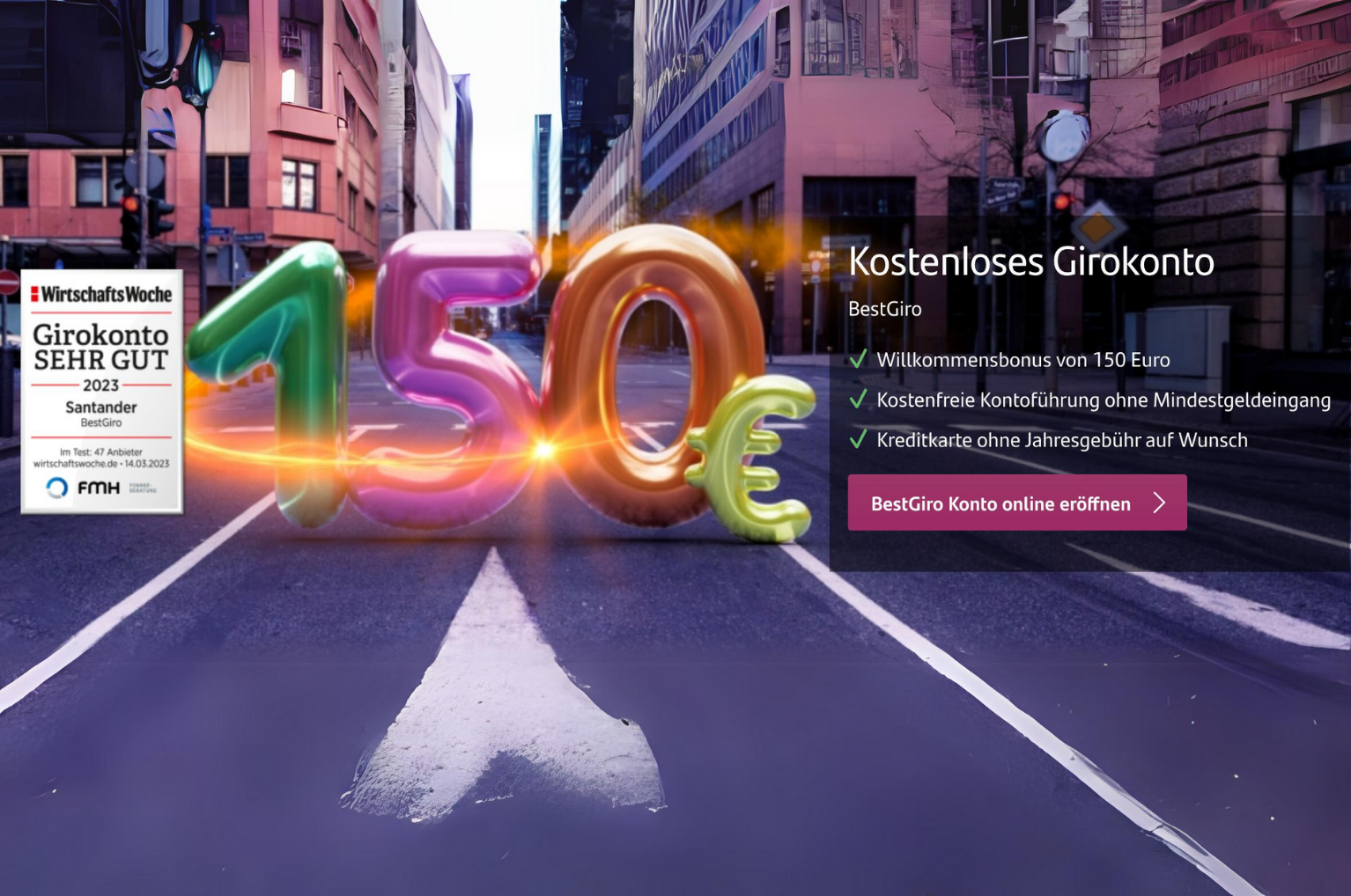 Bild von 🎉 Mega-Deal Alarm bei Santander! Sichere Dir 150€ Bonus mit dem BestGiro Konto! 🚀