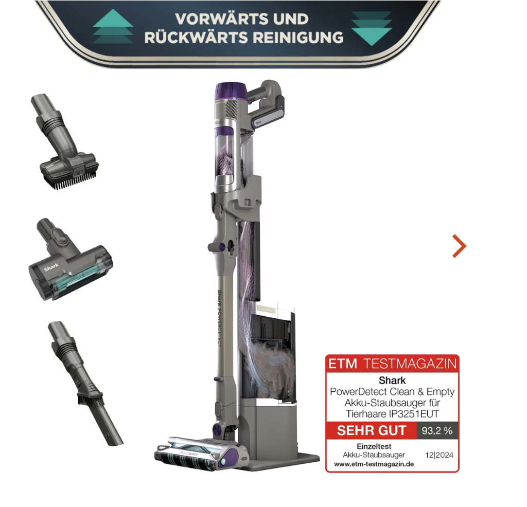 Produktbild von Shark PowerDetect Clean & Empty Akku-Staubsauger für Tierhaare IP3251EUT